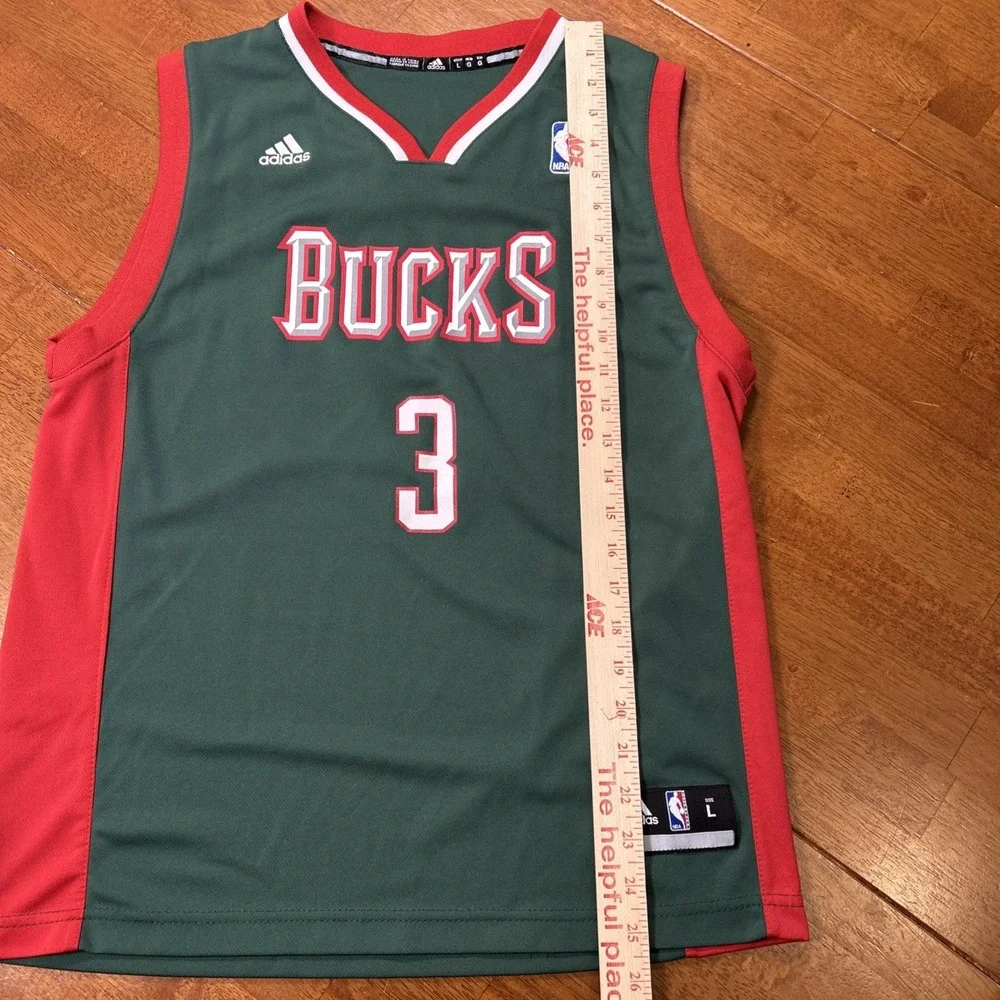 Adidas Milwaukee Bucks Jennings #3 NBA Green Youth Jersey - Size Large
